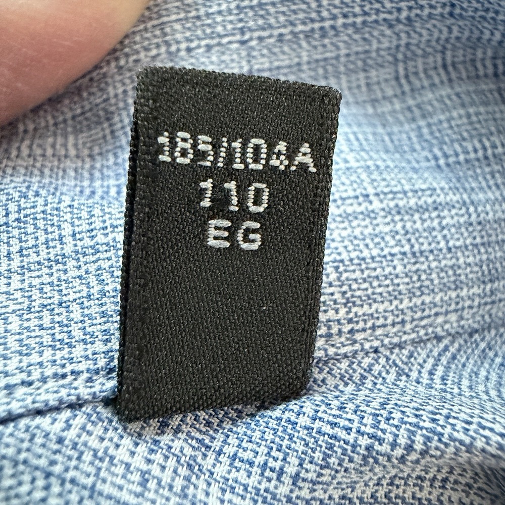 Ermenegildo Zegna Mens Traveller XL Blue Check Luxury 100% Cotton Shirt Designer - Picture 12 of 12